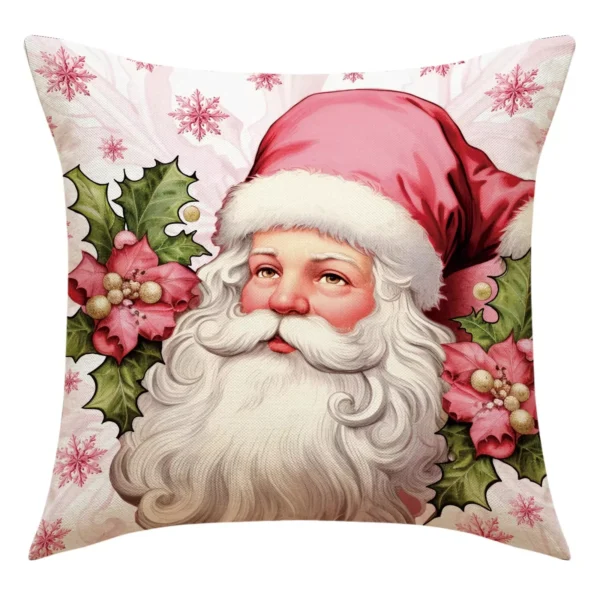 Festive Cartoon Santa Claus Snowman Christmas Pillowcase Cover - Image 6