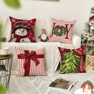 Merry Christmas Let It Snow Decorative Throw Pillow Covers