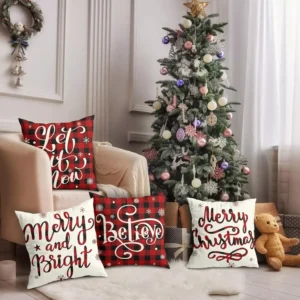 Farmhouse Buffalo Plaid Christmas Pillow Covers