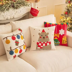 Festive Nordic Christmas Pillow Cover 18x18 inches