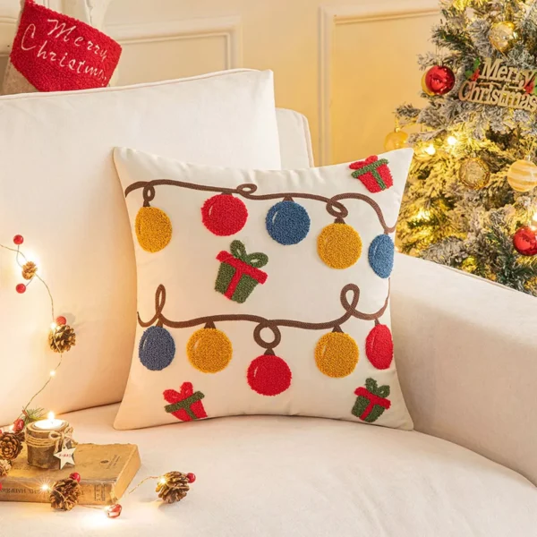 Festive Nordic Christmas Pillow Cover 18x18 inches - Image 4