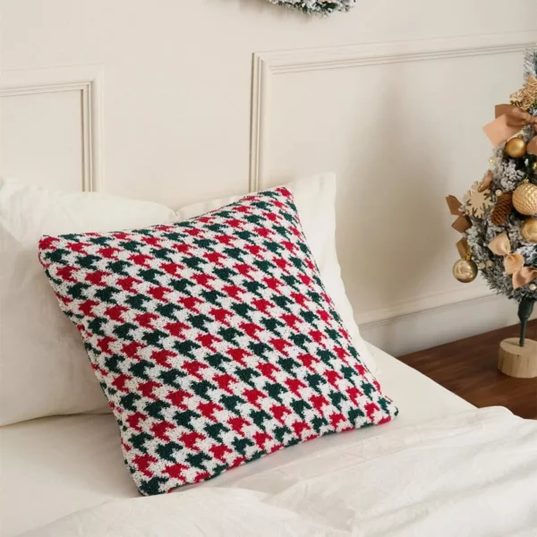 Houndstooth Plaid Pillow Cover - Image 2