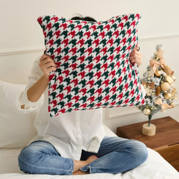 Houndstooth Plaid Pillow Cover - Image 6