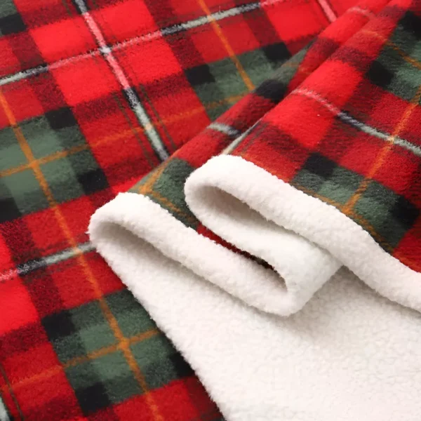 Soft Coral Fleece Plaid Blanket - Image 5