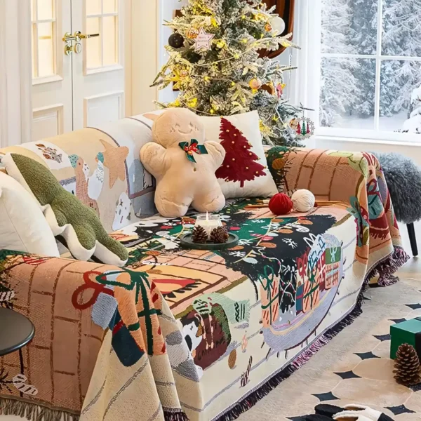 Gingerbread Christmas Tree Throw Blanket - Image 2
