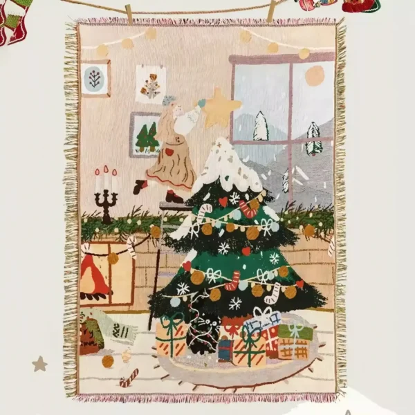 Gingerbread Christmas Tree Throw Blanket - Image 4
