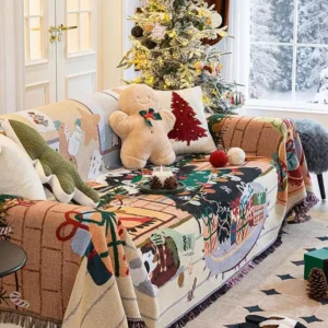 Gingerbread Christmas Tree Throw Blanket