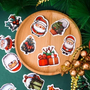 50Pcs Christmas DIY Stickers for Gift Boxes, Water Bottles & Home Decor