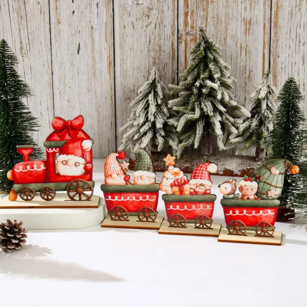 Wooden Christmas Train Decorations - Image 5
