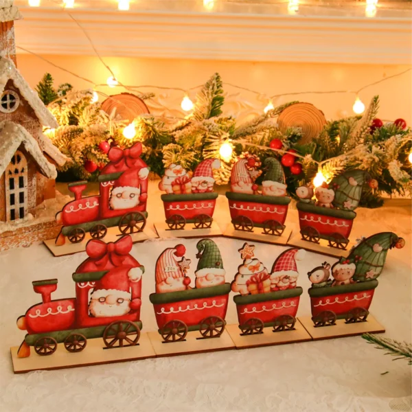 Wooden Christmas Train Decorations - Image 4