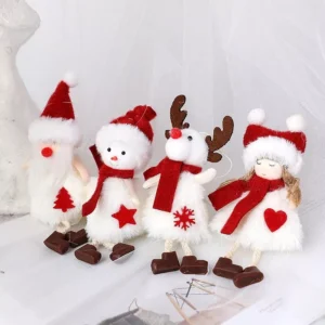 White Angel Plush Christmas Ornaments
