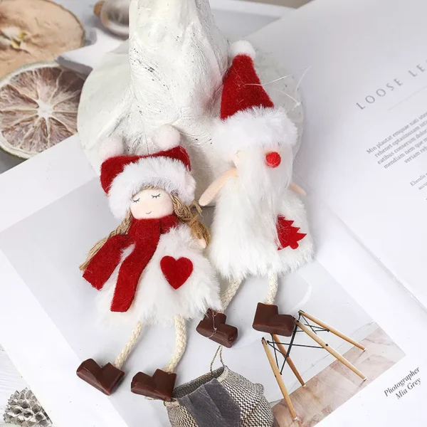 White Angel Plush Christmas Ornaments - Image 5