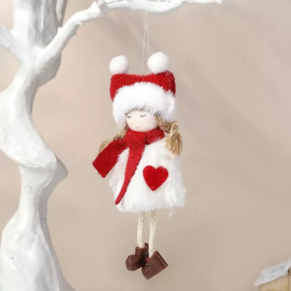White Angel Plush Christmas Ornaments - Image 6