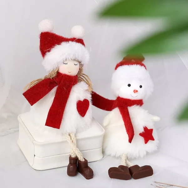 White Angel Plush Christmas Ornaments - Image 4