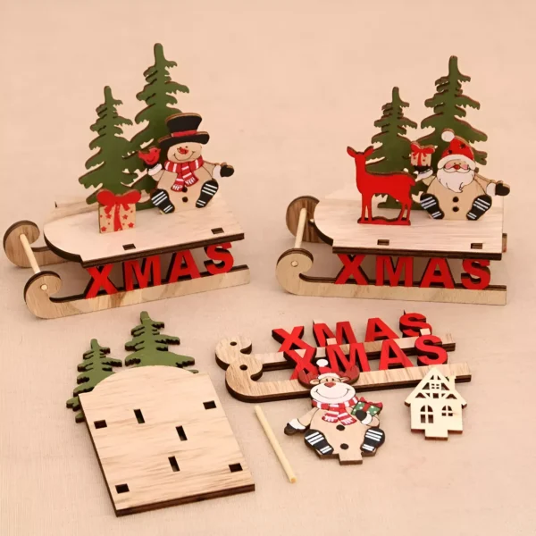 Charming Wooden Christmas Ornament - Image 4