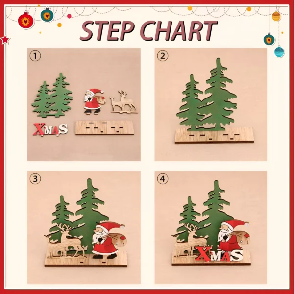 Charming Wooden Christmas Ornament - Image 5