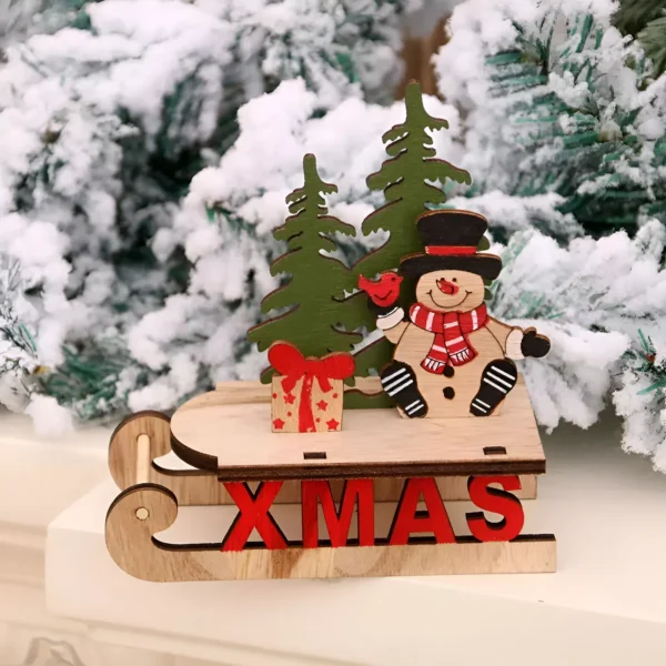 Charming Wooden Christmas Ornament - Image 2