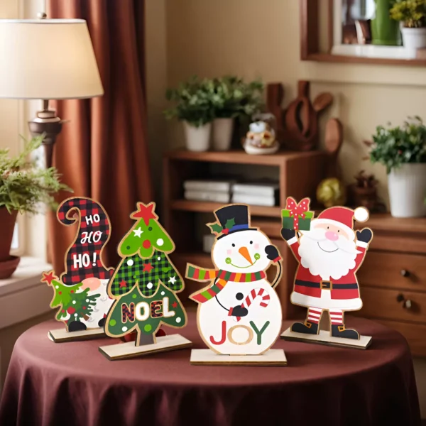 Festive Wooden Christmas Table Ornament - Image 6