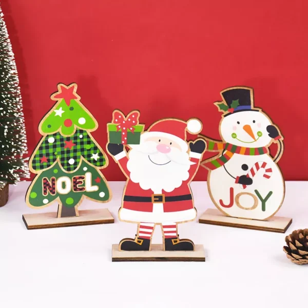 Festive Wooden Christmas Table Ornament - Image 5
