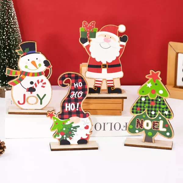 Festive Wooden Christmas Table Ornament - Image 4