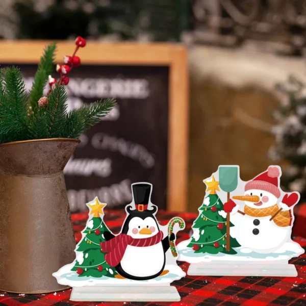Festive Snowman and Santa Claus Christmas Ornaments - Image 3