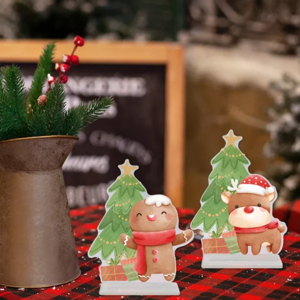 Festive Snowman and Santa Claus Christmas Ornaments - Image 4