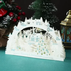 3D Christmas Tree Greeting Card for Home Decor and Festive Wishes