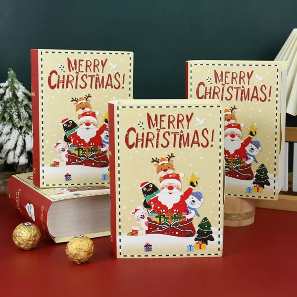 3pcs Book-Shaped Christmas Candy Gift Boxes - Image 5