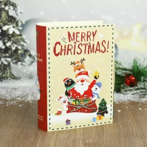 3pcs Book-Shaped Christmas Candy Gift Boxes