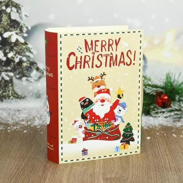 3pcs Book-Shaped Christmas Candy Gift Boxes