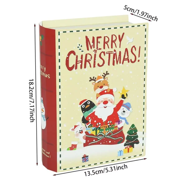 3pcs Book-Shaped Christmas Candy Gift Boxes - Image 7