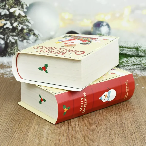 3pcs Book-Shaped Christmas Candy Gift Boxes - Image 4