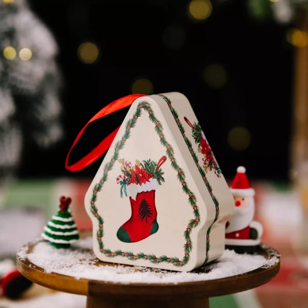 Christmas Cartoon Tinplate Candy Boxes with Lid for Cookies & Storage - Image 3