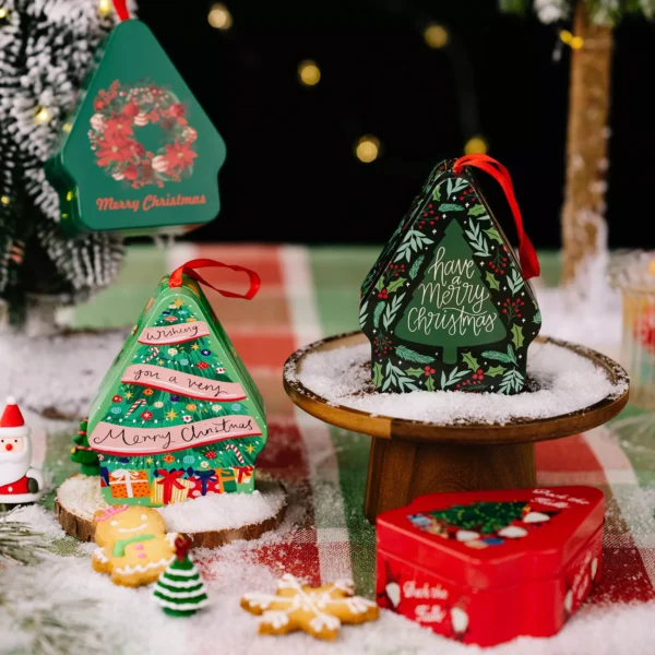 Christmas Cartoon Tinplate Candy Boxes with Lid for Cookies & Storage - Image 2