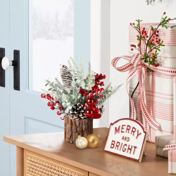 Mini Christmas Tree with Pinecones and Flocked Branches - Image 3