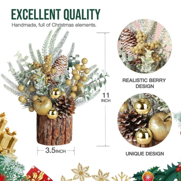 Mini Christmas Tree with Pinecones and Flocked Branches - Image 7