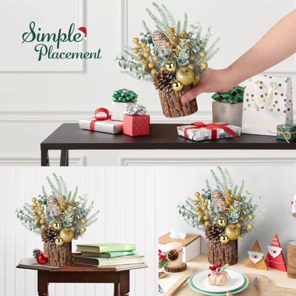 Mini Christmas Tree with Pinecones and Flocked Branches - Image 4