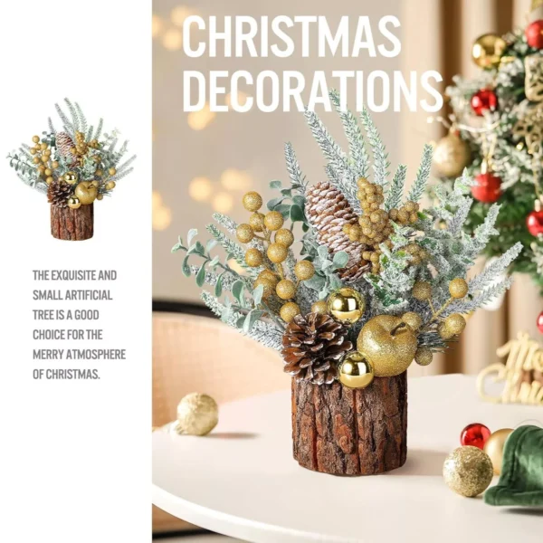 Mini Christmas Tree with Pinecones and Flocked Branches - Image 6
