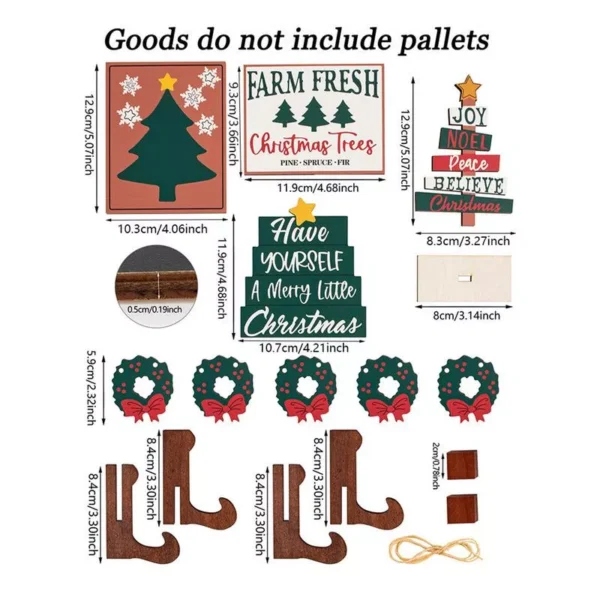 Christmas Tiered Tray Decor Set - Image 6