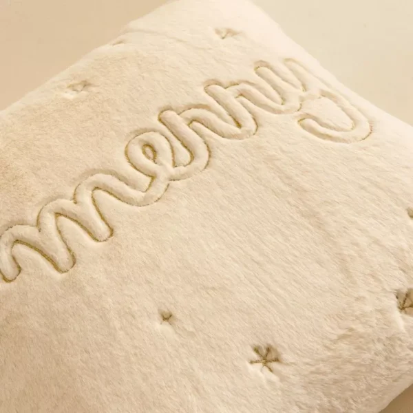 Christmas Plush Embroidered Cushion Cover - Image 6