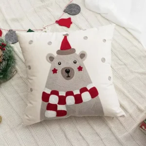 Christmas Embroidered Cushion Cover