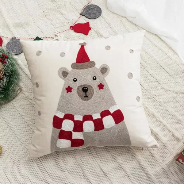 Christmas Embroidered Cushion Cover