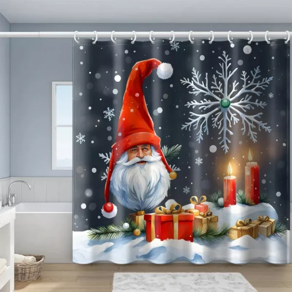 Santa Claus Print Shower Curtain - Image 2