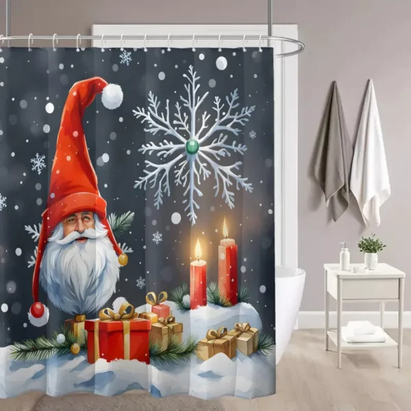 Santa Claus Print Shower Curtain - Image 4