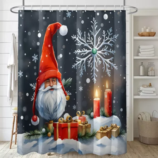 Santa Claus Print Shower Curtain - Image 5