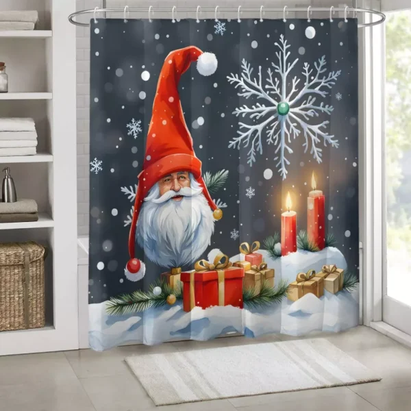 Santa Claus Print Shower Curtain - Image 3
