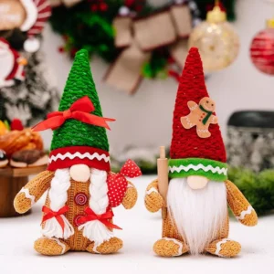 Festive Christmas Gnome Ornaments – Adorable Plush Santa & Gingerbread Gnome Dolls