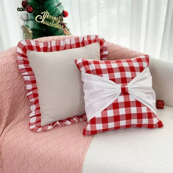 Christmas Bow Patchwork Cushion Cover - Image 5