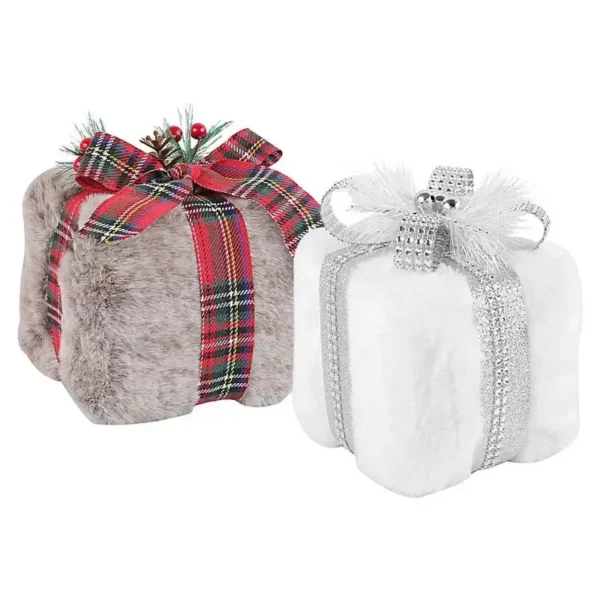 Cartoon Christmas Plush Gift Box Decorations - Image 7