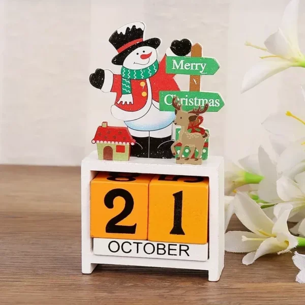 Christmas Wooden Calendar Desktop Ornaments - Image 4